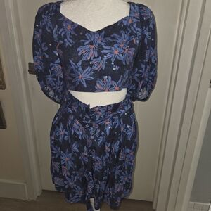 Sabina Musayev Navy Floral Short Set